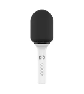 Mikrofon Mini lampu Led, pengeras suara tanpa kabel KTV genggam