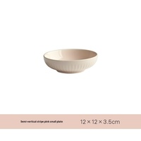 Service de table en céramique nordique à motifs semi-verticaux, compatible micro-ondes, design moderne et minimaliste, ensemble personnalisable de bols et assiettes pour