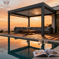Pergola en aluminium durable DEMEA pour l'extérieur avec structure résistante au vent et robuste
