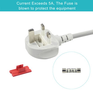 Câble d'alimentation CA pour ordinateur de bureau, connecteur IEC60320 C13, <span class=keywords><strong>16A</strong></span> 250V, 3 broches, conducteur en cuivre, gaine en PVC, prise approuvée BSI, Royaume-Uni - Product Image 4