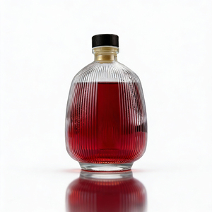 Bouteille <span class=keywords><strong>de</strong></span> vin <span class=keywords><strong>de</strong></span> fruits <span class=keywords><strong>de</strong></span> 385 ml, verre côtelé avec <span class=keywords><strong>base</strong></span> ronde, bouteille <span class=keywords><strong>de</strong></span> spiritueux, directement <span class=keywords><strong>de</strong></span> l'usine - Product Image 5