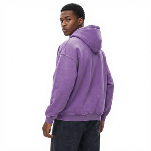 For Full Zip Heavyweight Unisex Acid Wash Men 100% Cotton Loose Fit Pullover Oversized Streetwear Windproof Breathable Hoodie - Product Image 3