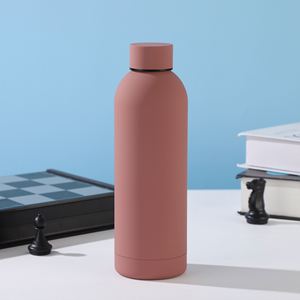 American Style Rubber Coated Vacuum <b>Thermos</b> <b>Bottle</b> Custom Logo Small Mouth Sports Water <b>Bottle</b> With Carry Strap - Product Image 3