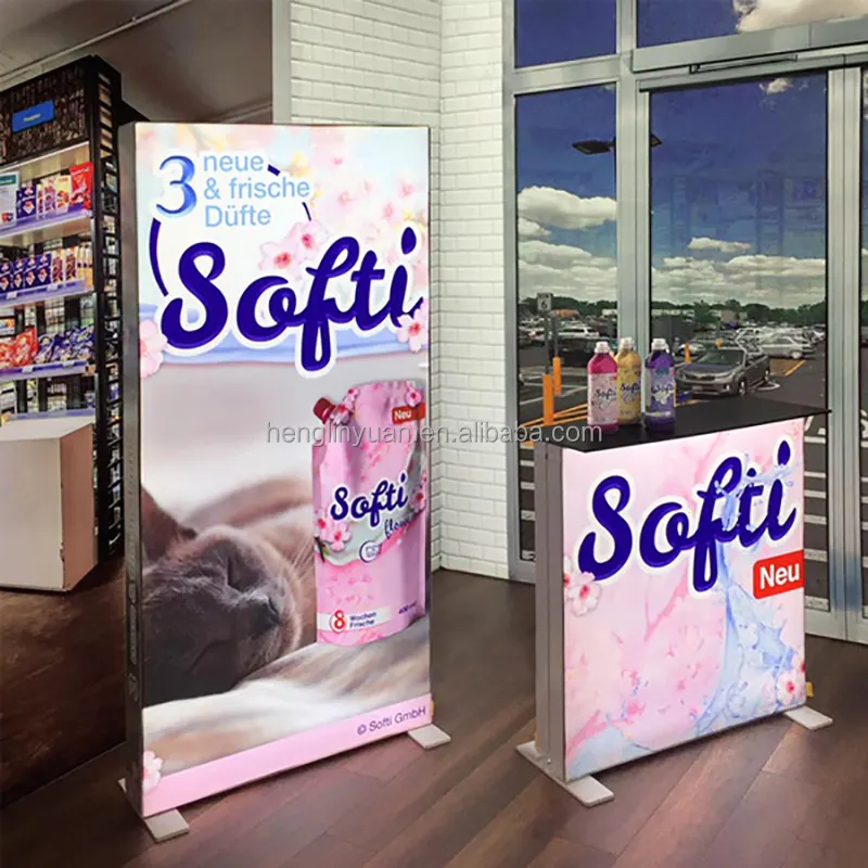 indoor outdoor SEG fabric frameless portable advertising display LED lighting boxes