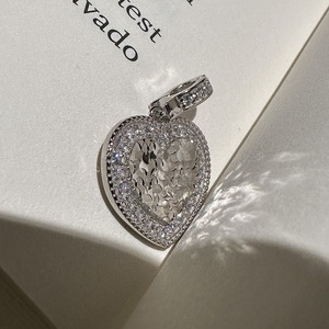 Pendentif Cœur en Argent Pur S925 Effet Glace Brisée, Design Vintage Original, Bijou Léger en Or Rose avec Motif Cœur - Product Image 4
