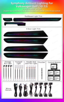 ICarsin - Kit d'éclairage d'ambiance intérieur pour voiture, 256 couleurs, symphonie de lumières, pour VW Golf 6 2008-2013, accessoires de bande lumineuse d'ambiance