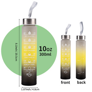 Venda direta 300ml BPA-Free Plastic Gym Fitness Water Bottles <span class=keywords><strong>Sport</strong></span> Motivacional Set Com Tampa <span class=keywords><strong>Best</strong></span> Seller para Camping Gym Use - Product Image 2