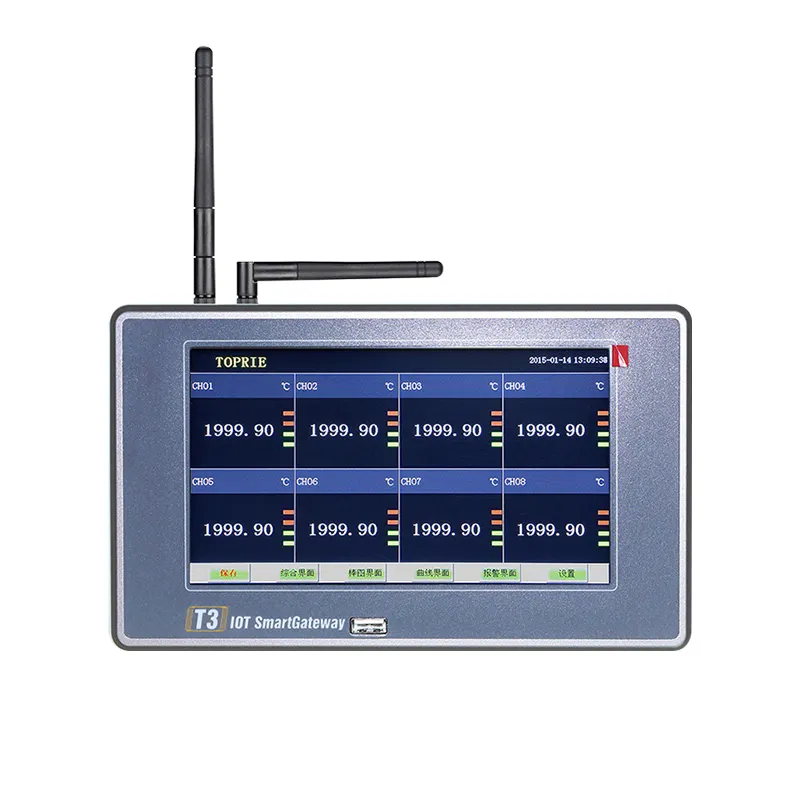 אלחוטי T3 נתונים לוגר רב ערוצי טמפרטורת לחות אנלוגי קלט תרשים מקליט עם 4G WiFi RS485 תקשורת סיטונאי