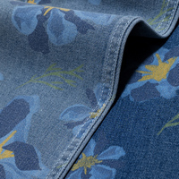 Jupe en jean écologique à motif floral botanique, encre réactive, dégradé naturel, personnalisable, 300M, OEM ODM, pour filles et femmes