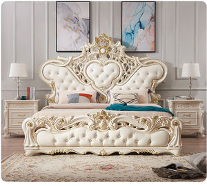 <span class=keywords><strong>Lit</strong></span> en bois exquis pour chambre à coucher, style européen, orné <span class=keywords><strong>de</strong></span> sculptures, rembourré, mobilier <span class=keywords><strong>de</strong></span> luxe pour la maison - Product Image 3