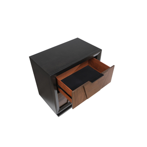 Houston Traditional Style 2 <b>Drawer</b> Nightstand Wood Walnut Finish <b>Storage</b> <b>Drawers</b> - Product Image 5