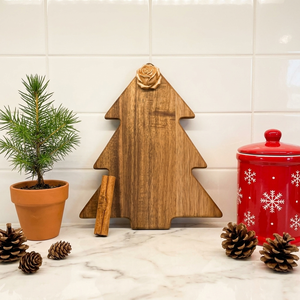 Árbol de Navidad de Madera de <span class=keywords><strong>Acacia</strong></span> Hecho a Mano: un Centro de Mesa Festivo Único con Forma de Tabla de Cortar - Product Image 5