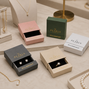 Eco-friendly Wholesale Blank <b>White</b> Drawer Jewelry <b>Box</b> Multiple Logo Color Options Gold Rose Gold Silver Black <b>White</b> - Product Image 1