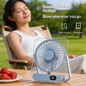 Nouveau ventilateur de bureau pliable transparent 2026, silencieux, grand volume d'air, léger, portable, mural, rechargeable par USB pour extérieur - Product Image 2