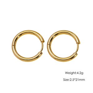 Classic 304 Gold Plated Stainless Steel Hinged <strong>Sleeper</strong> <strong>Earrings</strong> Hoops Circle Huggie <strong>Earring</strong> for Women <strong>Men</strong> DIY <strong>Earrings</strong> Supplies - Product Image 3
