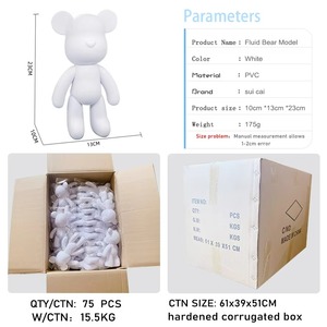 DIY Crafts Piggy Bank Teddy Bears 23cm 33cm Plastic Violent Bears Saving Pot Acrylic Pouring Paints Fluid Bears With <strong>Money</strong> <strong>Jar</strong> - Product Image 6