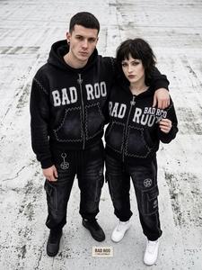 Wholesale sunfade hoodies Heavyweight Fleece 100% Cotton Distressed Acid Wash Sunfad Winter <b>Pullover</b> hoodie 450 gsm sun fade set - Product Image 5