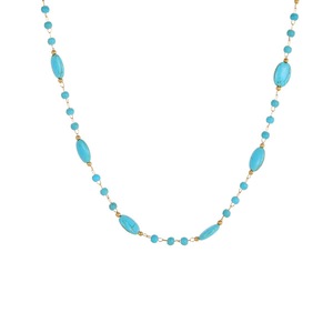 Collar de cuentas azules de acero inoxidable, el más vendido, para mujer, multicapa y apilable, elegante cadena tipo collar. - Product Image 6