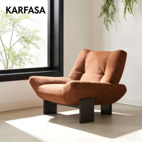 Fauteuil inclinable confortable en bois massif de luxe léger italien, fauteuil de salon, sensation haut de gamme