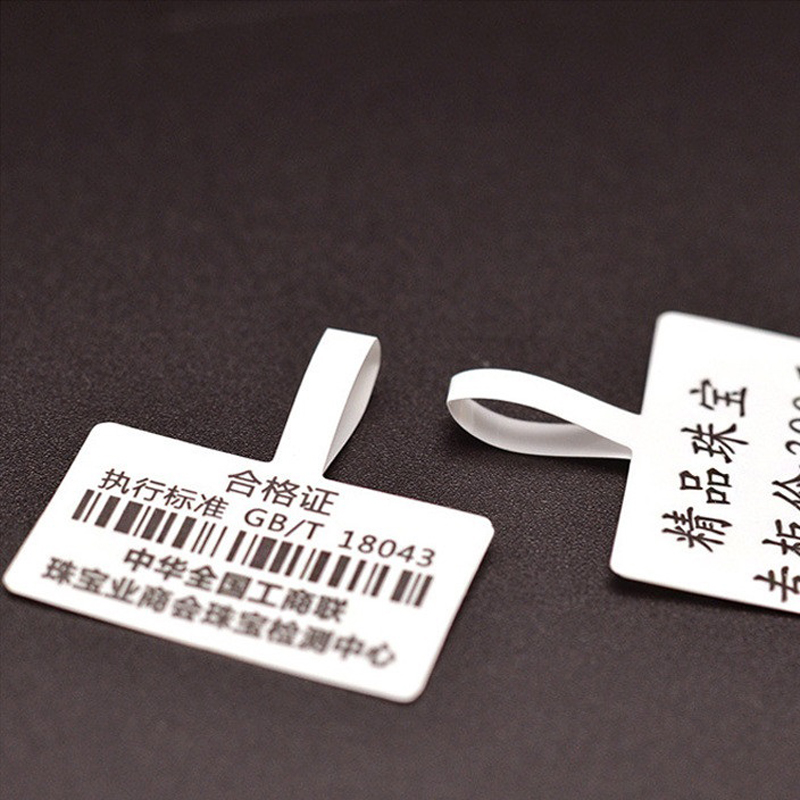 Factory Supply PET Thermal Printing Watch hang Tag and Watch Band Tag for Price Tags