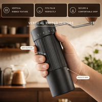 Moulin à café manuel portable ergonomique pour débutants, réglable, à faible effort, avec meules en acier inoxydable 420, idéal pour la vente en gros