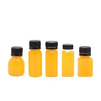 Maysure Promotion Bouteille en plastique PET carrée de 60 ml (2 oz) pour jus pressé à froid, shot de gingembre, avec bouchon inviolable, pour champagne et soda