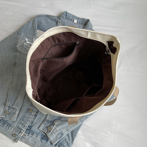 Bolsa de playa de lona con asa, bolsa de compras reutilizable, bolso de hombro con logo impreso personalizable - Product Image 2