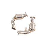 Downpipe Knalpot Baja Tahan Karat Berkinerja Tinggi dengan Konverter Katalis Cocok untuk Audi S5 B7 4.2