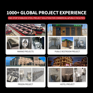 Cuvette <span class=keywords><strong>de</strong></span> toilette à chasse d'eau <span class=keywords><strong>de</strong></span> style américain en acier inoxydable, unité combinée pour centres <span class=keywords><strong>de</strong></span> détention et prisons - Product Image 3