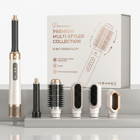 HS-08 Styler capillaire ionique 6-en-1 1200W, Sèche-cheveux, Brosse coiffante, Fer à boucler, Multi-styler volumateur professionnel