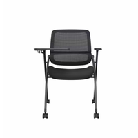 Chaise de formation scolaire rembourrée en tissu tournant avec tablette d'écriture chaise de conférence empilable en gros en bois plastique