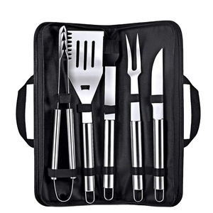 Hot Bán 6-Mảnh Thép Không Gỉ BBQ Đồ Dùng Set Nướng Công Cụ Thiết Lập Với Mang Theo Túi Xách Cho <span class=keywords><strong>Braai</strong></span> Phụ Kiện Cho Ngoài Trời BBQ Của - Product Image 1
