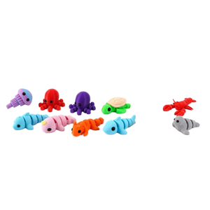 Feeron - Set de 12 Animales Marinos Articulados Impresos en 3D de PLA - Lindos Juguetes Articulados de Criaturas Marinas para Bolsas Sorpresa y Recuerdos de Fiesta - Product Image 1