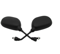 Rétroviseur rond universel pliable de moto, noir, 2 pièces, miroir