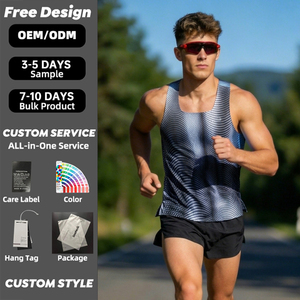 Summer <b>Men's</b> Sporty Vest Tank Top Lightweight Breathable Seamless Running Marathon <b>Singlet</b> Wholesale Gym Sportswear - Product Image 2