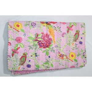 Auténtica Colcha y Edredón Kantha Indio Hecho a Mano, de Algodón Estampado, Lavable, Suave y Ecológico, Decoración para el Hogar a Excelente Precio - Product Image 5