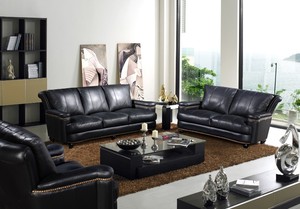 Set di Divani in Stile Americano, Divano in Vera Pelle di Vacchetta Italiana con Finitura a Cera, <span class=keywords><strong>Mobili</strong></span> <span class=keywords><strong>Antichi</strong></span> per Villa - Product Image 2