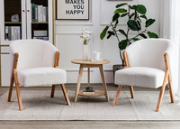 Chaise en bois nordique moderne, chaise d'appoint pour salon, mobilier de salon, design d'hôtel, chaises de canapé en bois et velours laine d'agneau