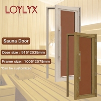Porte de sauna, porte de hammam, porte entièrement vitrée à cadre en aluminium, verre de thé, cèdre, personnalisable