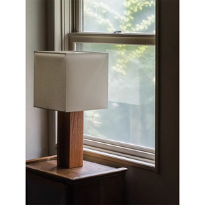 Lámpara de mesa de madera maciza E27, fuente de luz Led, control de interruptor para sala de estar, dormitorio, estudio, estilo nórdico Retro - Product Image 4