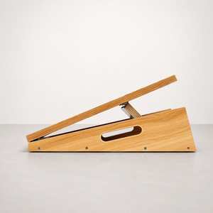 Planche inclinée portable en bois dur pour étirement des mollets avec poignée latérale et surface antidérapante – Équipement d'étirement des chevilles - Product Image 2