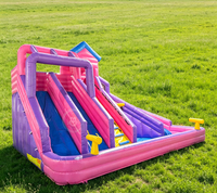 Toboggan gonflable de haute qualité, violet, trois toboggans gonflables avec piscine