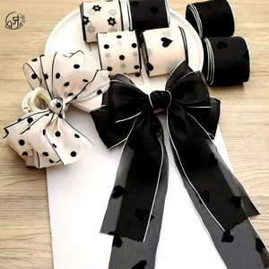 Bande tissée de fil coulant de style coréen 100% polyester matériel 3.8cm largeur mode motif imprimé - Product Image 2