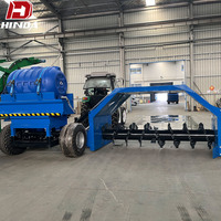 Machine à retourner le compost hydraulique PTO, agitateur de paillis tracté par tracteur pour le traitement de la fermentation du fumier organique