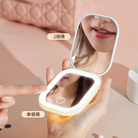 Mini miroir de maquillage intelligent LED portable, miroir de maquillage compact LED, miroir de beauté pliable portable à main
