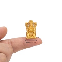 Ornement de bureau en alliage massif Dunyi, mini dieu de la fortune Caishen, motif à trois étoiles, ton or, décoration Feng Shui pour la prospérité, cadeau
