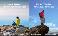 Chargeur solaire pliable pour camping, téléphone et ordinateur portable, avec logo personnalisé SP100, 60W 100W, efficacité 23%