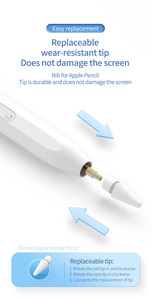 Stylet actif WENKU pour tablette, pointe de 1,5 mm, rejet de la paume, attraction magnétique, pointe remplaçable, technologie de détection active 14 heures - Product Image 4