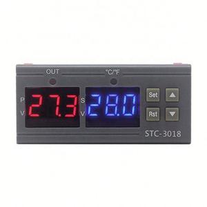 STC-3018 24V Dual Display Dual Temperature Adjustable Temperature <b>Controller</b> With 1M Cable - Product Image 2