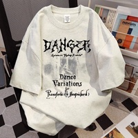 Camiseta de Manga Corta para Hombre, Estampado Gráfico, Corte Holgado, Cómoda para Actividades al Aire Libre, con Estampado de Letras, Cuello Redondo, Algodón Suave, Nueva Colección 2026